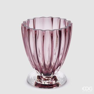 Jarra Glory em vidro com pé Rosa Velho