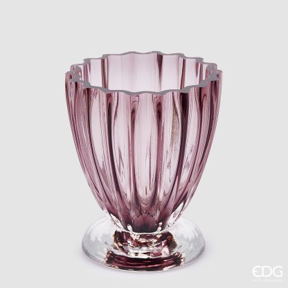 Jarra Glory em vidro com pé Rosa Velho