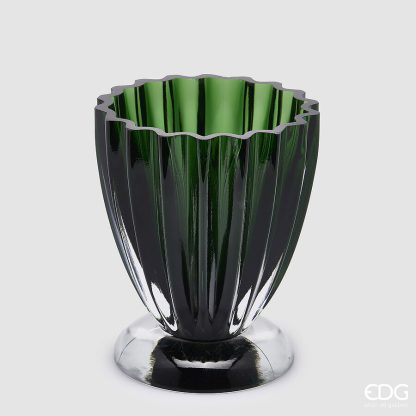 Jarra Glory em vidro com pé Verde Escuro