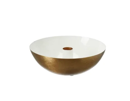 Castiçal Latão Sevti: Branco e Dourado