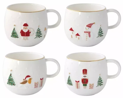 Chávena grande decorada em relevo Let it Snow - Pai Natal: Easylife