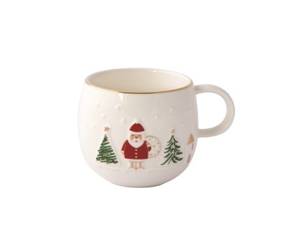 Chávena grande decorada em relevo Let it Snow - Pai Natal: Easylife
