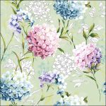 Guardanapos papel 33X33cm (20 unidades): Hortênsias Verde