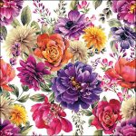 Guardanapo papel 33X33cm (20 unidades): Flores Lilazes