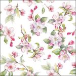 Guardanapo papel 33X33: O Nascer da Primavera (flores rosas e brancas)