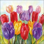 Guardanapo papel 33X33 (20 unidades): Cabeças de Tulipa