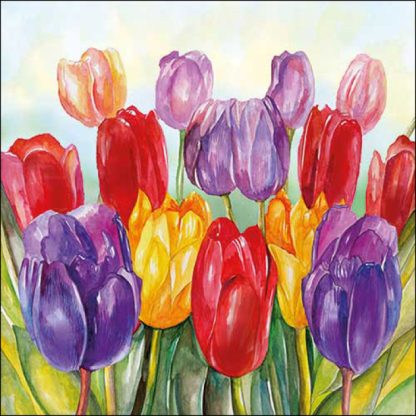Guardanapo papel 33X33 (20 unidades): Cabeças de Tulipa