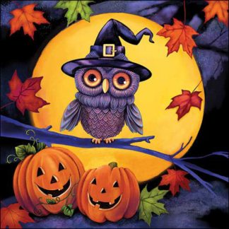 Guardanapo papel 33X33cm (20 unidades): Coruja no Halloween