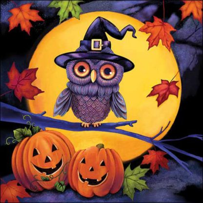 Guardanapo papel 33X33cm (20 unidades): Coruja no Halloween