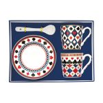 Conjunto 2 chávenas de café + pires + colheres Casino Royale: Easylife