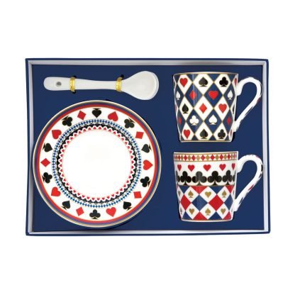Conjunto 2 chávenas de café + pires + colheres Casino Royale: Easylife