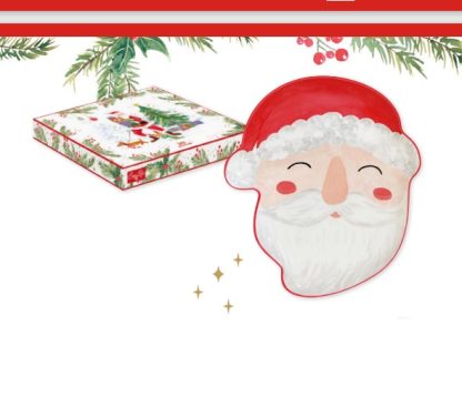 Prato de bolo formato Pai Natal 22X35: Easylife