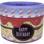 Caixa cartão realejo Redonda: Happy Birthday