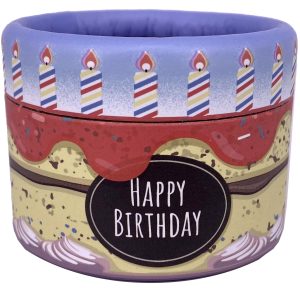 Caixa cartão realejo Redonda: Happy Birthday