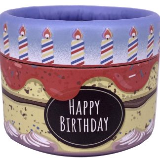 Caixa cartão realejo Redonda: Happy Birthday