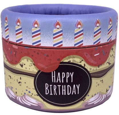 Caixa cartão realejo Redonda: Happy Birthday