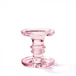 Castiçal grande em Vidro Rosa
