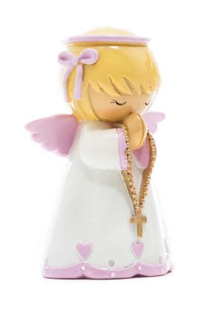 Anjo da Guarda terço 8cm: rosa