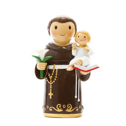 Santo António com flor: médio 12cm