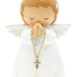 Anjo da Guarda Terço 8cm: Branco e Pérola