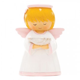 Anjo da guarda Baptismo Rosa 12cm
