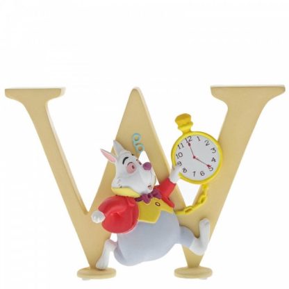 Letra W, com White Rabbit (Alice no País das Maravilhas)