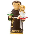 Santo António com flor: médio 12cm