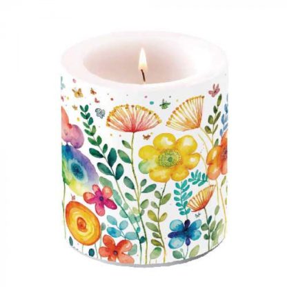 Vela média: Primavera em Flor com Cores Vibrantes