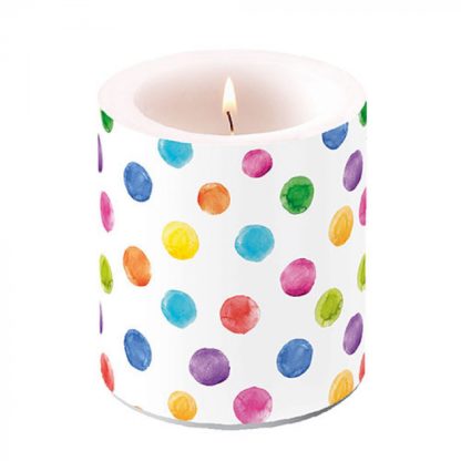 Vela média: Polka Dots Colorida