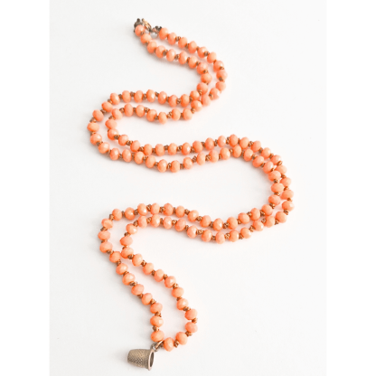 Colar Fio Petra com Dedal: Laranja Suave