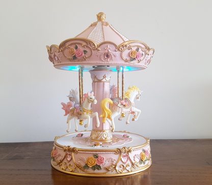 Carrossel XL Golden Branco e Rosa: com luzes
