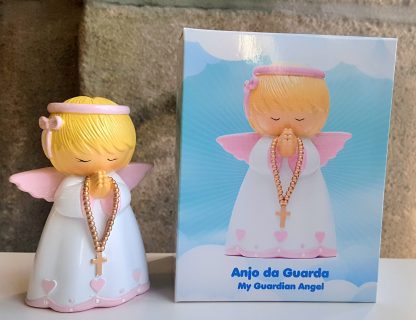Anjo da guarda Terço Rosa 12cm