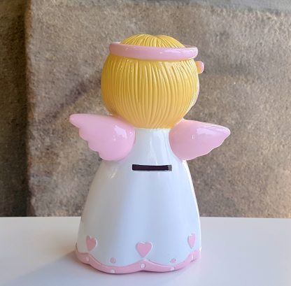Mealheiro Anjo da guarda Rosa 20cm