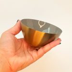 Castiçal Metal Redondo Dourado e Verde/Bronze 10cm