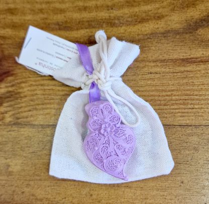 Coração Médio Lavanda em saco de Linho: Lavanda