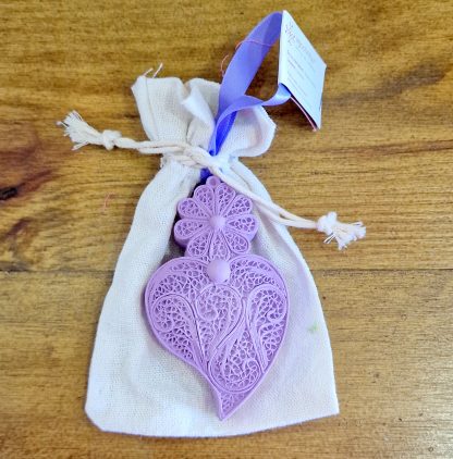 Coração grande Lavanda em Saco Linho: Lavanda