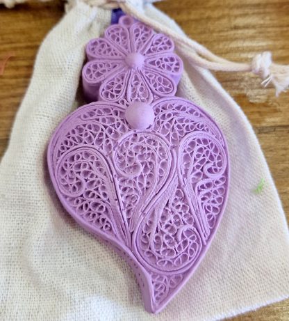Coração grande Lavanda em Saco Linho: Lavanda