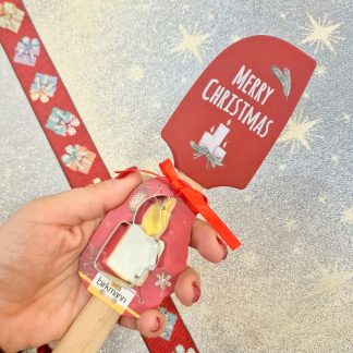 Espátula Natal + cortador: Vermelho Vela
