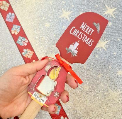 Espátula Natal + cortador: Vermelho Vela