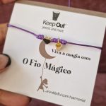 Pulseira Fio Mágico Dedal com Pendente: Roxo com Coração