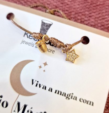 Pulseira Fio Mágico Dedal Starlight: Castanho