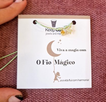Pulseira Fio Mágico Dedal Starlight: Verde Água