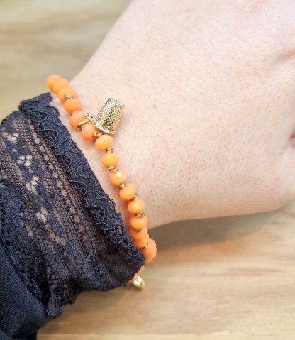 Pulseira Petra com Dedal: Laranja Suave