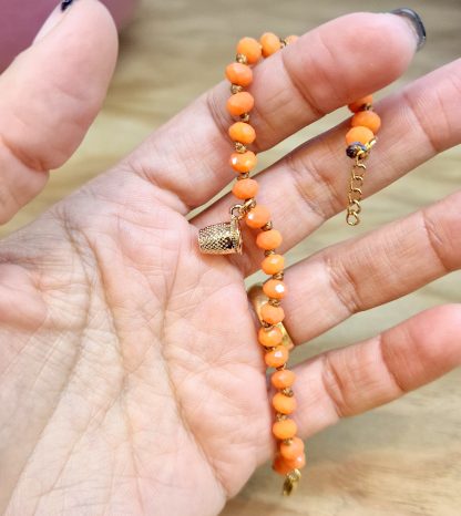 Pulseira Petra com Dedal: Laranja Suave