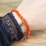 Pulseira Petra com Dedal: Laranja Forte
