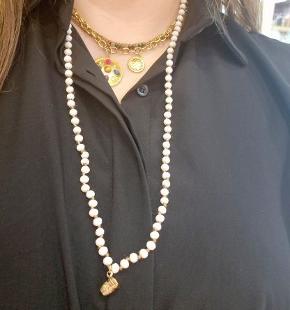 Colar Fio Petra com Dedal: Branco