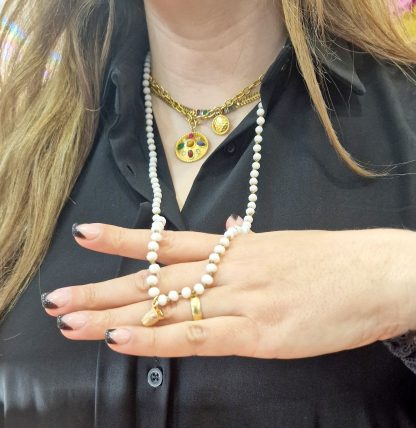 Colar Fio Petra com Dedal: Branco