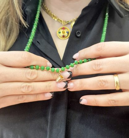 Colar Fio Petra com Dedal: Verde