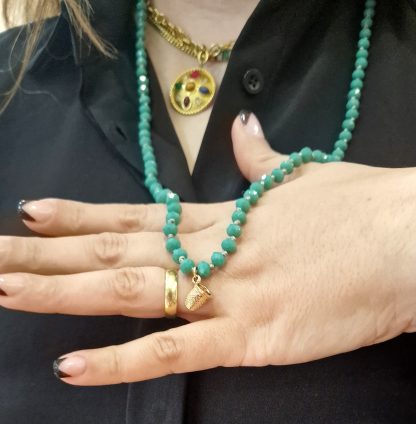 Colar Fio Petra com Dedal: Azul