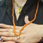 Colar Fio Petra com Dedal: Laranja Suave